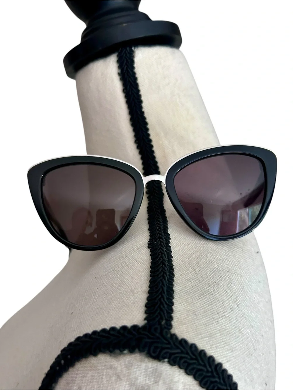 MVMT Marquee 001 Black Silver Oversized Cat Eye Sunglasses